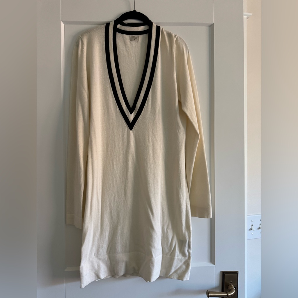 Pauw Amsterdam | Luxury Cream Long Sleeve Dress With Black Trim